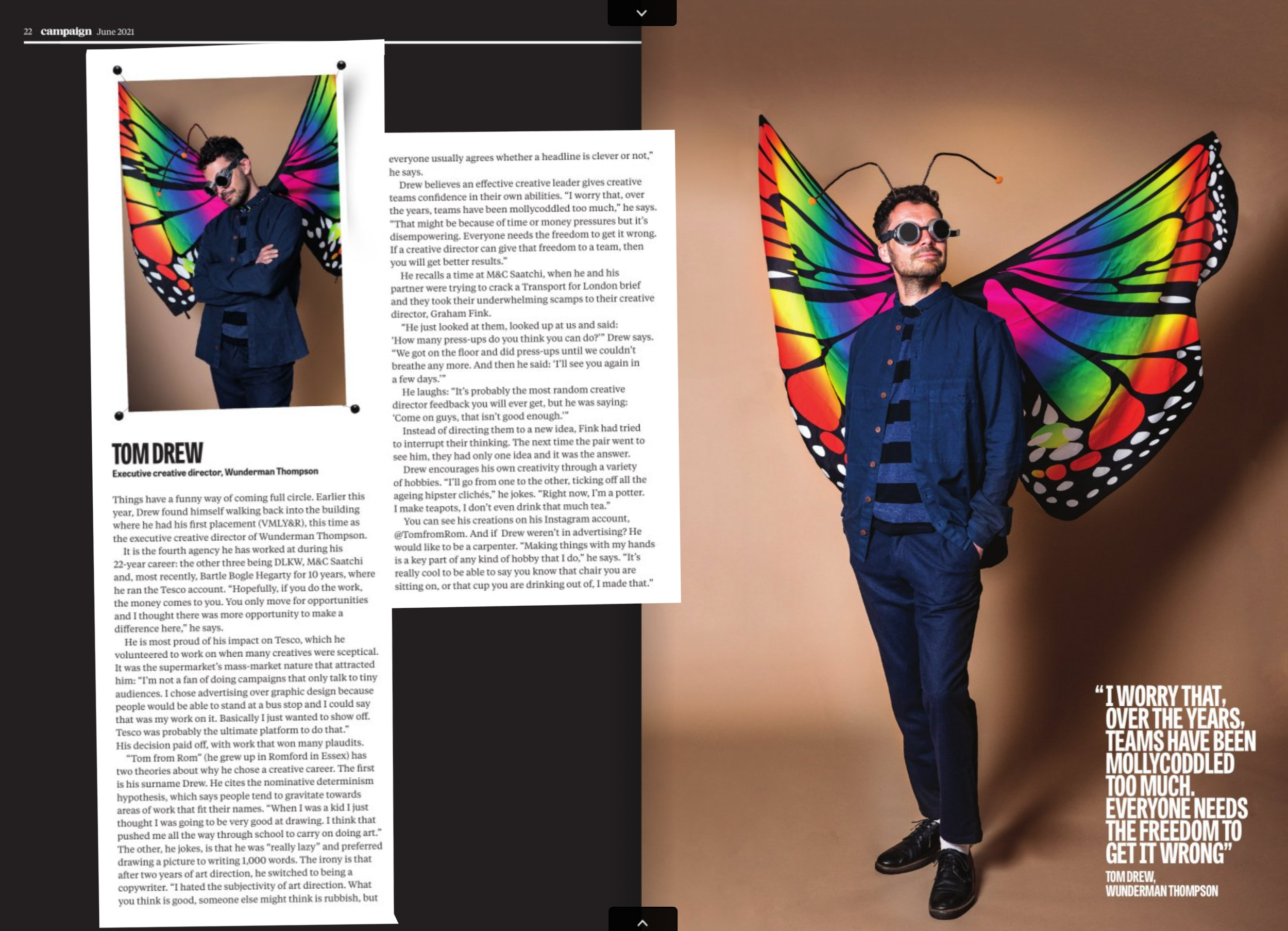 Tom Drew — Campaign Magazine, June 2021